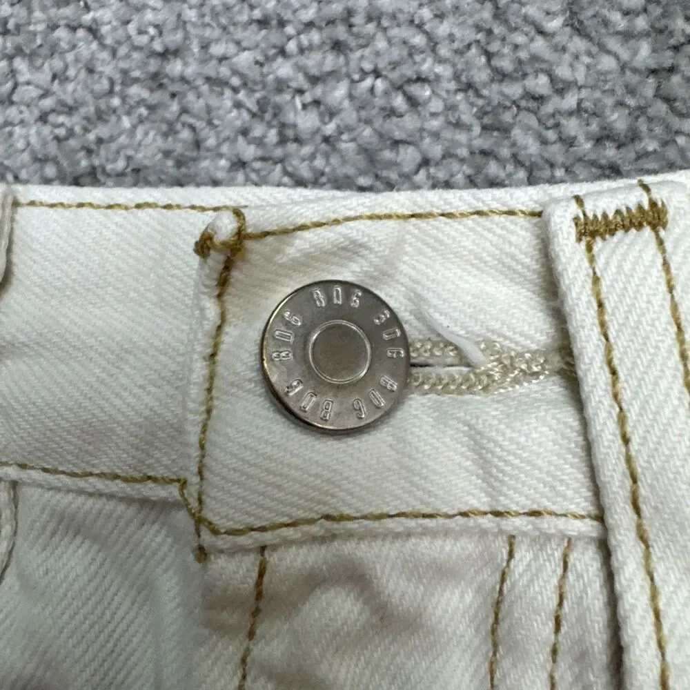 BDG Urban Outfitters Cowbuy Wide Leg Denim Jeans Womens 25 Off White High Rise